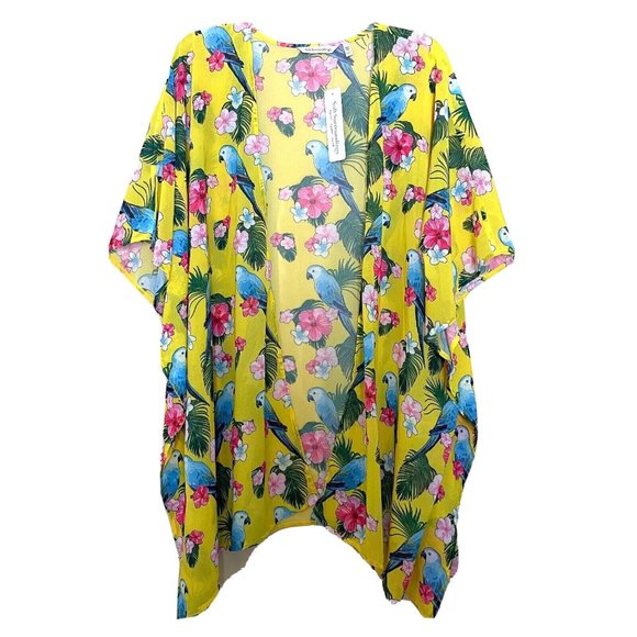 Soft Surroundings Tropical Open Front Topper Swim Cover-up NWT Beach Vacation - Picture 2 of 8